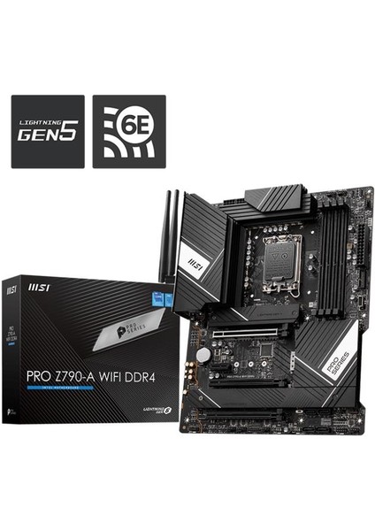 Msı Pro Z790-A Wıfı Ddr4 5333MHZ 1xhdmı 1xdp 4xm.2 Atx 1700P (12. / 13. ve 14. Nesil Işlemci Uyumlu)