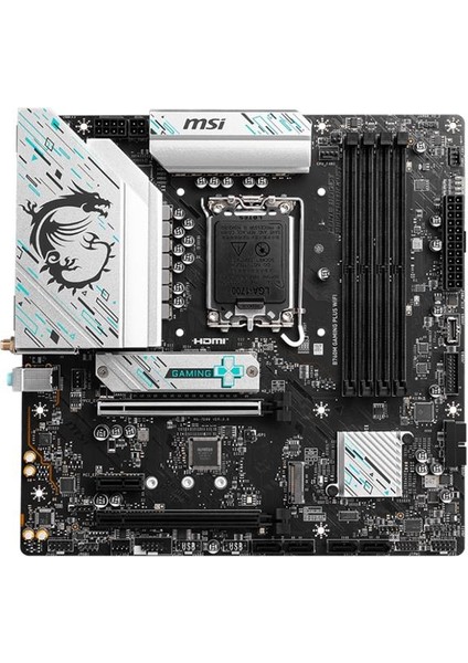 Msı B760M Gamıng Plus Wıfı Ddr5 6800MHZ 2xhdmı 2xdp 2xm.2 USB 3.2 Matx 1700P (12. / 13. ve 14. Nesil Işlemci Uyumlu)