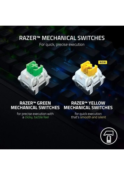 Mekanik Oyun Klavyesi Klasik Siyah Klavye Clicky Switches