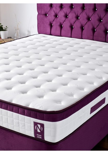 Niron Violet 80x180 Tek Kişilik Gizli Pedli Yatak Full Ortopedik Yaylı Yatak