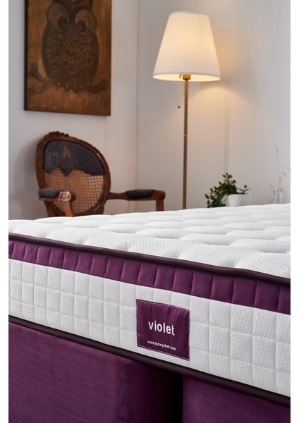 Niron Violet 80x180 Tek Kişilik Gizli Pedli Yatak Full Ortopedik Yaylı Yatak