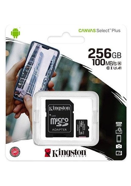 256 GB Kıngston Canvas Select Plus Mıcro Sd Card CL10 SDCS2/256GB