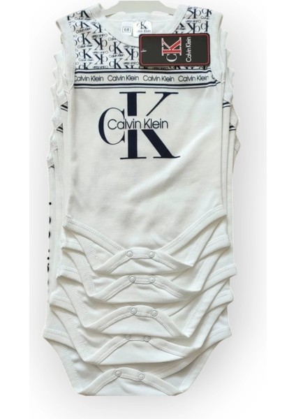 Baby Marka Kelvin Desen Çıtçıtlı Kolsuz Bady Unisex 6-24 Ay