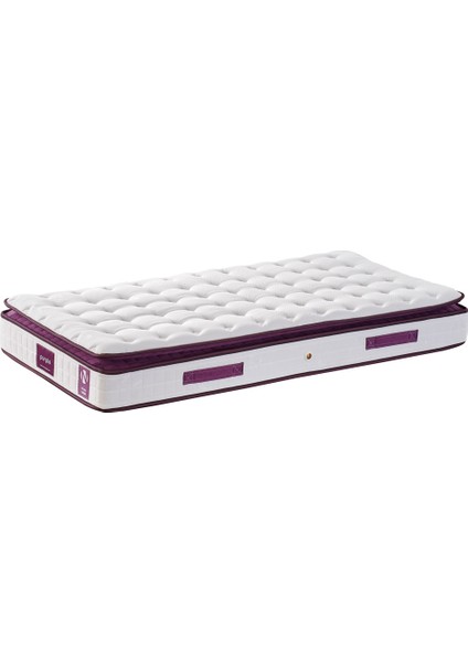 Niron Purple 100x200 Tek Kişilik Pedli Yatak Full Ortopedik Yaylı Yatak