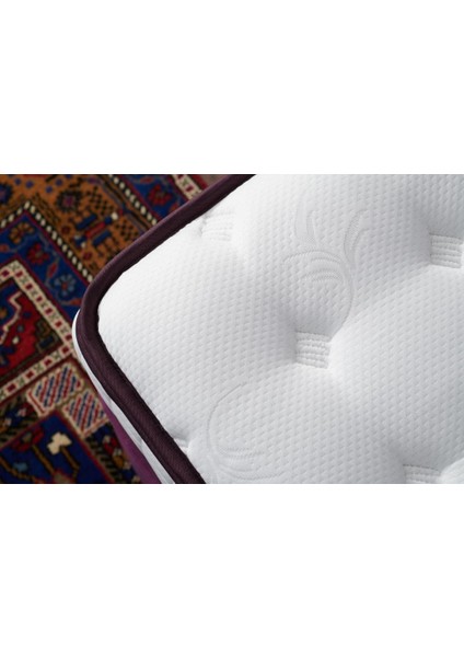 Niron Purple 100x200 Tek Kişilik Pedli Yatak Full Ortopedik Yaylı Yatak
