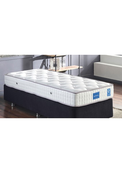 Niron Juliette 100x200 cm Tek Kişilik Lüks Yatak Seti - Siyah Kumaş Baza, Başlık ve Yatak Takımı