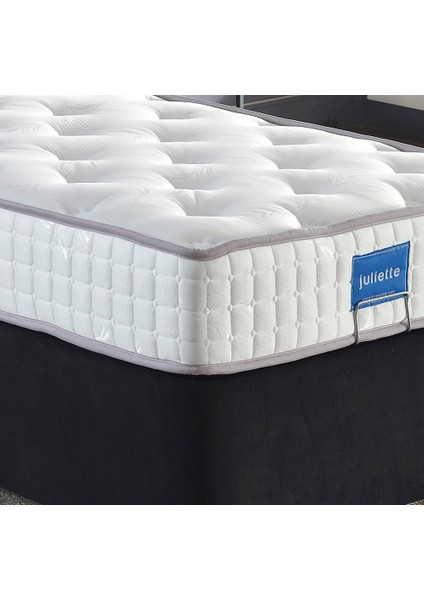 Niron Juliette 100x200 cm Tek Kişilik Lüks Yatak Seti - Siyah Kumaş Baza, Başlık ve Yatak Takımı