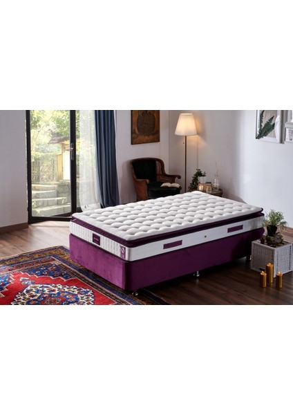 Niron Purple 120x200 Tek Kişilik Pedli Yatak Full Ortopedik Yaylı Yatak