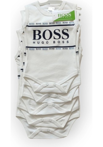 Baby Marka Bossa Desen Çıtçıtlı Kolsuz Bady Unisex 6-24 Ay