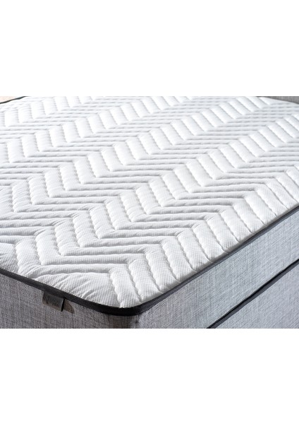 Niron Silver Yatak Baza Başlık Seti 100x200 Tek Kişilik Full Ortopedik Yatak Gri Keten Baza Başlık fiyatları