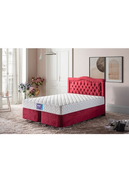 Niron Smart Yatak Baza Başlık Seti - 120x200 Tek Kişilik Full Ortopedik Yatak Baza ve Başlık Takımı