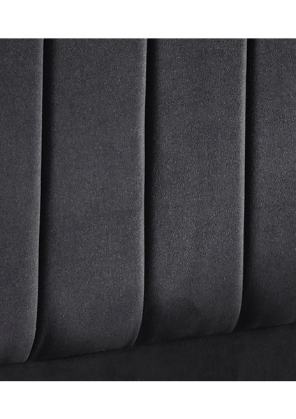 Niron Ela Baza ve Başlık Seti 150x200 cm Çift Kişilik Siyah Kumaş Baza ve Başlığı Silinebilir Soho Kumaş