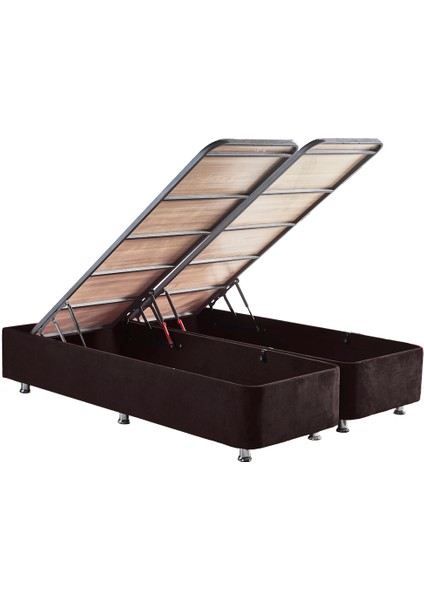 Niron Ela Baza ve Başlık Seti 140x190 cm Çift Kişilik Siyah Kumaş Baza ve Başlığı Silinebilir Soho Kumaş
