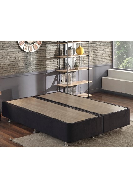 Niron Ela Baza -160X200 cm Çift Kişilik Sandıklı Siyah Kumaş Baza Silinebilir Soho Kumaş fiyatları