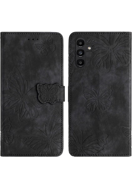 Samsung Galaxy A36 5g Kılıf Tasarımlı Flip Cüzdan Deri Telefon Kapağı Skin-Touch-Siyah (Yurt Dışından)