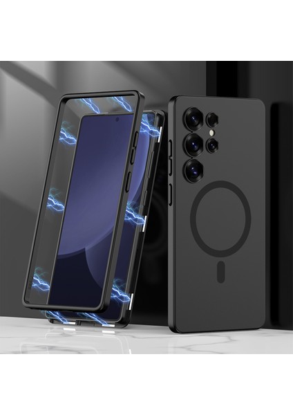 Gkk Samsung Galaxy S24 Ultra Kılıf Magsafe Sert Pc Telefon Arka Kapak ile Uyumlu Manyetik Kurulum-Siyah (Yurt Dışından)