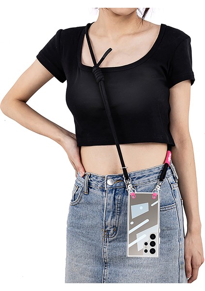 Gkk Samsung Galaxy S24 Ultra Kılıf Anti-Drop Pc+Tpu Omuz Askılı Şeffaf Telefon Kılıfı-Siyah (Yurt Dışından) fiyatları