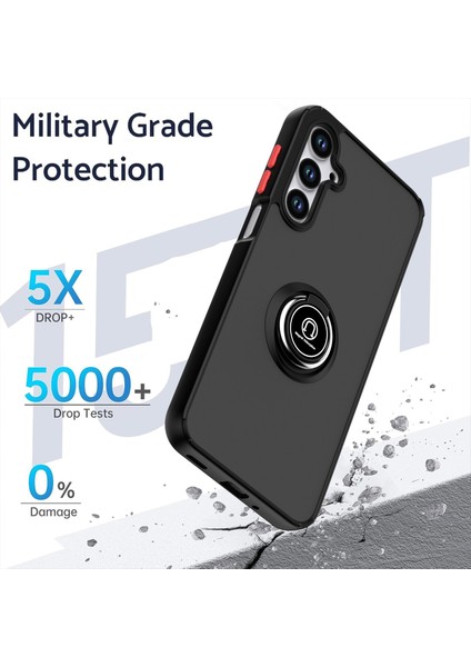 Samsung Galaxy A56 5G/A36 5g Kılıf Pc+Tpu Halka Kickstand Anti Drop Telefon Arka Kapak-Siyah/kırmızı (Yurt Dışından)