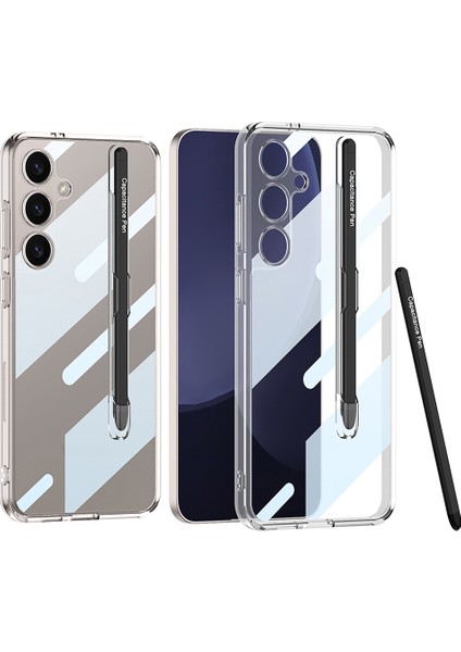 Gkk Samsung Galaxy S25 Kılıfı Crystal Clear Tpu + Pc Stylus-Şeffaf Darbeye Dayanıklı Telefon Kapağı (Yurt Dışından)