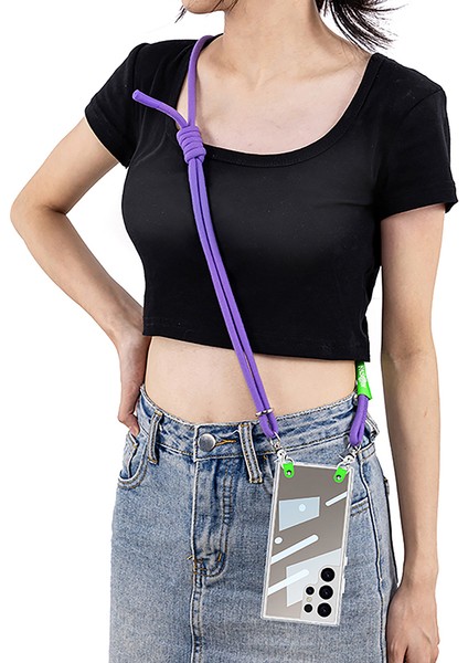 Gkk Samsung Galaxy S24 Ultra Kılıf Anti-Drop Pc+Tpu Şeffaf Telefon Kılıfı Omuz Askılı-Mor (Yurt Dışından) fiyatları