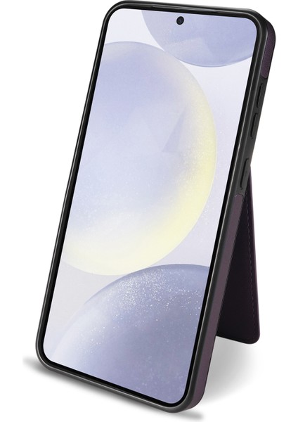 Samsung Galaxy A55 5g Kılıf Magsafe ile Uyumlu Çıkarılabilir Kart Tutucu Kickstand Deri Telefon Arka Kapak-Mor (Yurt Dışından)