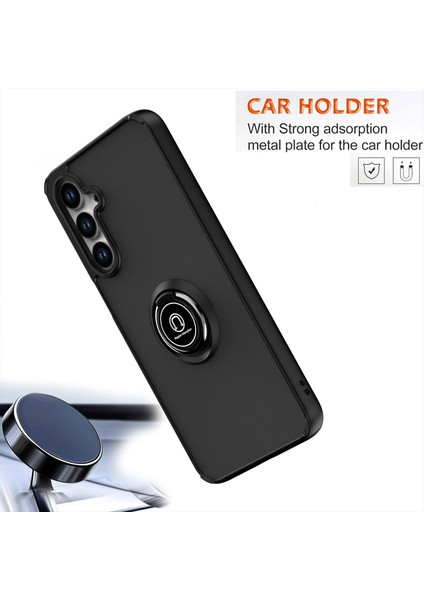 Samsung Galaxy S25 Kılıf Pc+Tpu Halka Kickstand Anti Drop Telefon Arka Kapak-Ordu Yeşil/turuncu (Yurt Dışından) modelleri