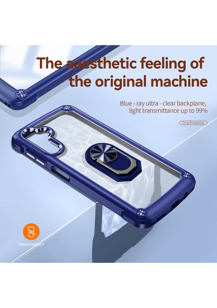 Samsung Galaxy A26 5g Kılıf Alaşım Lens Çerçevesi Pc + Tpu Kickstand Telefon Arka Kapak-Mavi (Yurt Dışından) modelleri