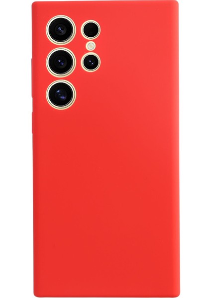 Samsung Galaxy S24 Ultra Kılıf Silikon Darbeye Dayanıklı Telefon Koruyucu Kapak Kabuk-Kırmızı (Yurt Dışından)