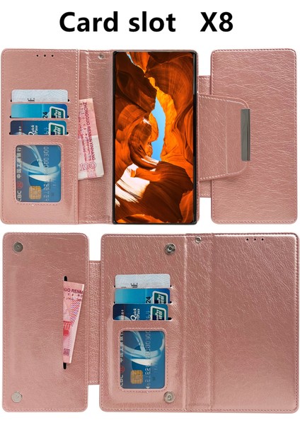 Samsung Galaxy S25 Ultra Çıkarılabilir Kapak Pu Deri 2'si 1 Arada Manyetik Cüzdan Telefon Kılıfı-Gül Altın Için (Yurt Dışından)