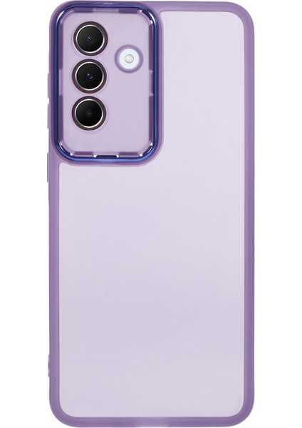Samsung Galaxy A56 5g Kılıf Elektroliz Kamera Çerçevesi Tpu Telefon Kapağı-Şeffaf Mor (Yurt Dışından)