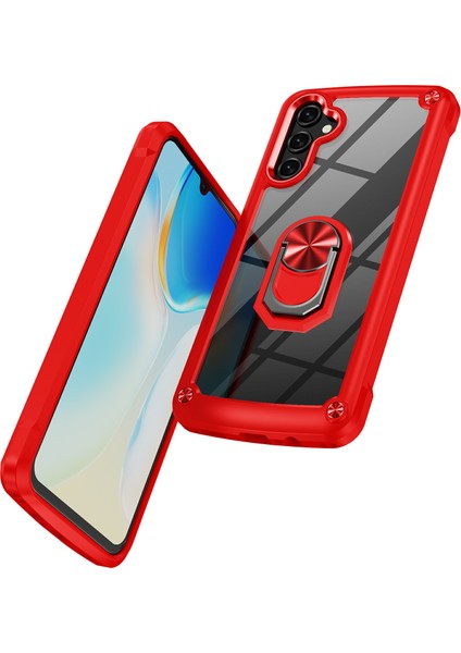 Samsung Galaxy A36 5g Kılıf Alaşım Lens Çerçevesi Pc+Tpu Kickstand Telefon Arka Kapak-Kırmızı (Yurt Dışından) fiyatları