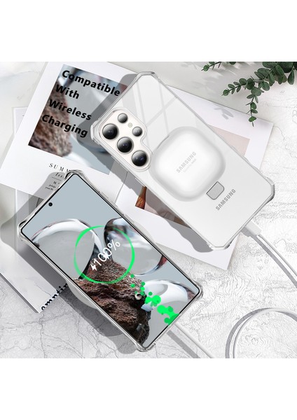 Samsung Galaxy S25 Ultra Kılıf Magsafe Buzlu Anti-Drop Pc+Tpu Telefon Kapağı-Şeffaf ile Uyumlu Küçük Dalgalı Kenar (Yurt Dışından) fiyatları