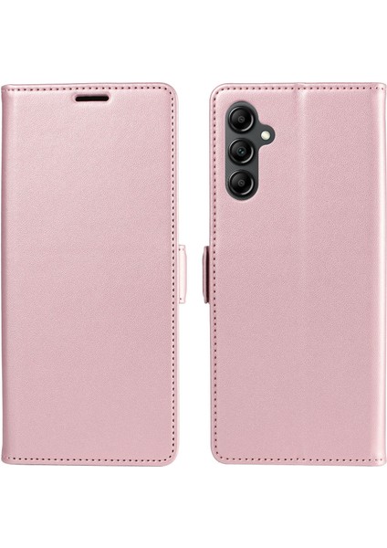 Samsung Galaxy A55 5g Kılıf Yan Manyetik Toka Rfıd Engelleme Deri Telefon Cüzdan Kapağı-Pembe (Yurt Dışından)