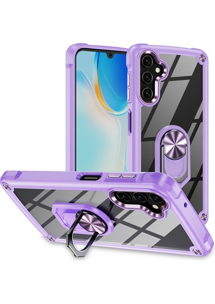 Samsung Galaxy A26 5g Kılıf Alaşım Lens Çerçevesi Pc + Tpu Kickstand Telefon Arka Kapak-Mor (Yurt Dışından)