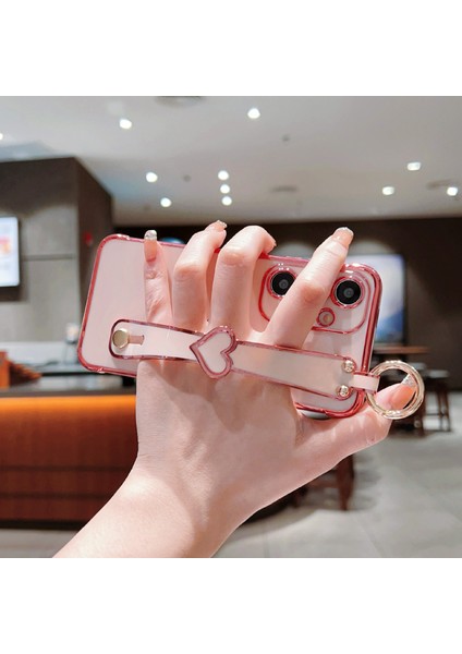 Samsung Galaxy A55 5g Kılıf Elektroliz Kalp Desenli Tpu Telefon Arka Kapak Bileklik Kickstand-Pembe (Yurt Dışından) modelleri