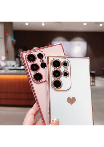 Samsung Galaxy S25 Ultra Kılıf Tpu Telefon Arka Kapak Galvanik Kalp Desenli-Gül Pembe (Yurt Dışından) indirimleri