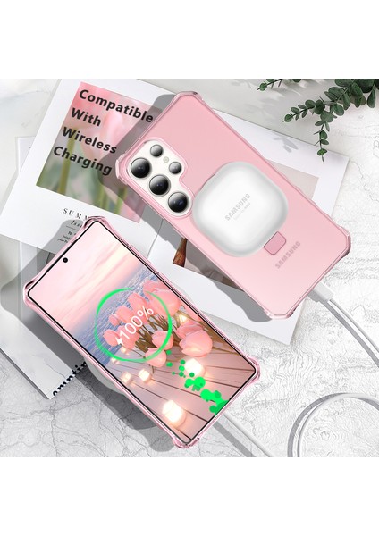Samsung Galaxy S25 Ultra Kılıf Magsafe Buzlu Anti-Drop Pc+Tpu Telefon Kapağı-Pembe ile Uyumlu Küçük Dalgalı Kenar (Yurt Dışından) fiyatları