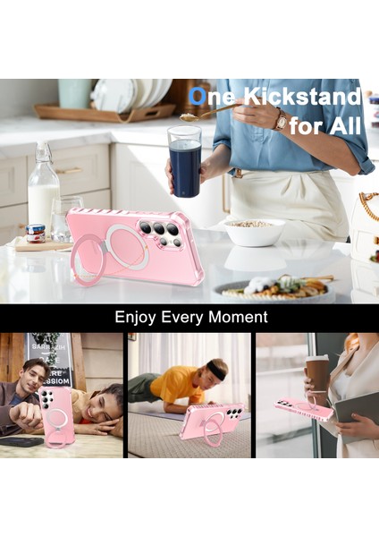 Samsung Galaxy S25 Ultra Kılıf Magsafe Buzlu Anti-Drop Pc+Tpu Telefon Kapağı-Pembe ile Uyumlu Küçük Dalgalı Kenar (Yurt Dışından) indirimleri