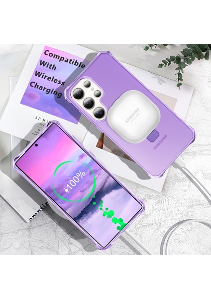 Samsung Galaxy S25 Ultra Kılıf Magsafe Buzlu Anti-Drop Pc+Tpu Telefon Kapağı-Mor ile Uyumlu Küçük Dalgalı Kenar (Yurt Dışından) fiyatları