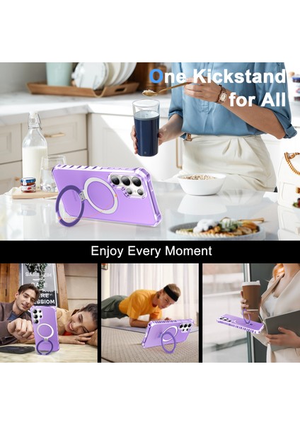 Samsung Galaxy S25 Ultra Kılıf Magsafe Buzlu Anti-Drop Pc+Tpu Telefon Kapağı-Mor ile Uyumlu Küçük Dalgalı Kenar (Yurt Dışından) indirimleri