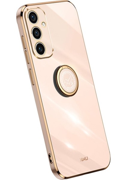 Xınlı Samsung Galaxy A56 5g Kılıf Yüzük Kickstand Galvanik Tpu Telefon Kapağı-Pembe (Yurt Dışından)