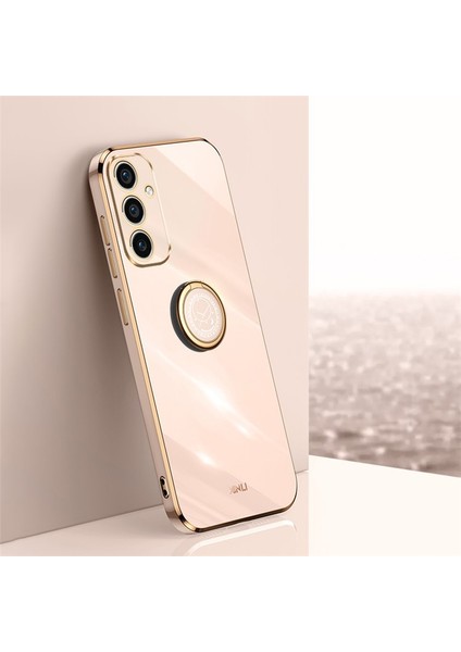 Xınlı Samsung Galaxy A56 5g Kılıf Yüzük Kickstand Galvanik Tpu Telefon Kapağı-Pembe (Yurt Dışından)