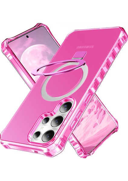 Samsung Galaxy S25 Ultra Kılıf Magsafe Buzlu Anti-Drop Pc + Tpu Telefon Kapağı-Gül ile Uyumlu Küçük Dalgalı Kenar (Yurt Dışından)