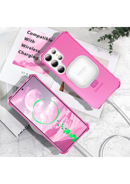 Samsung Galaxy S25 Ultra Kılıf Magsafe Buzlu Anti-Drop Pc + Tpu Telefon Kapağı-Gül ile Uyumlu Küçük Dalgalı Kenar (Yurt Dışından) fiyatları