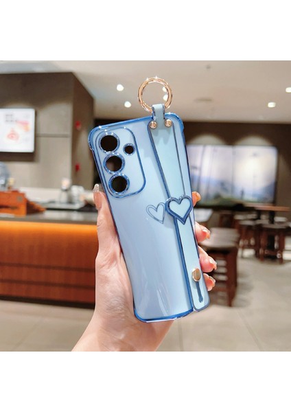 Samsung Galaxy A55 5g Kılıf Elektroliz Kalp Desenli Tpu Telefon Arka Kapak Bileklik Kickstand-Mavi (Yurt Dışından) indirimleri