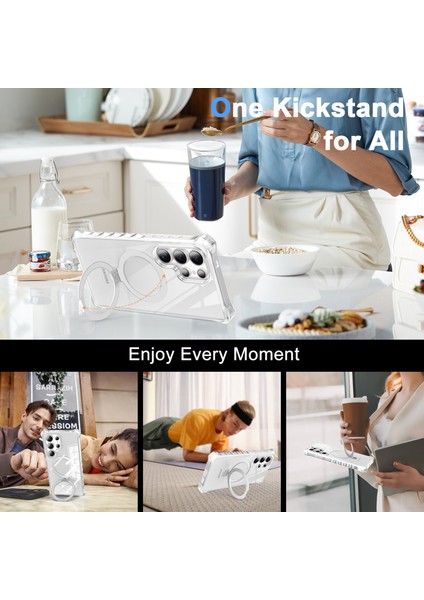 Samsung Galaxy S24 Ultra Kılıf Magsafe Buzlu Anti-Drop Pc+Tpu Telefon Kapağı-Şeffaf ile Uyumlu Küçük Dalgalı Kenar (Yurt Dışından) indirimleri