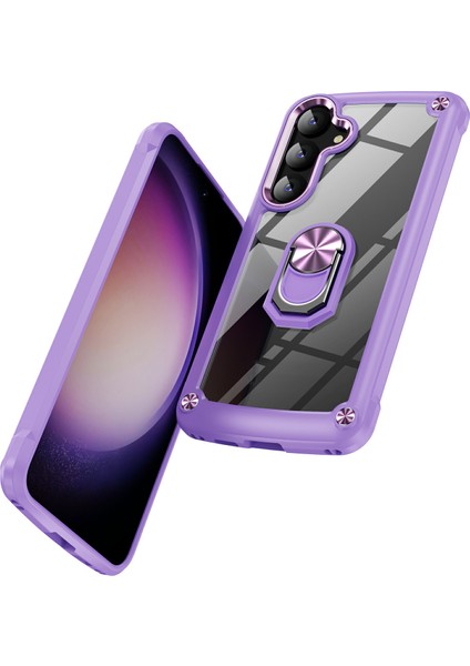 Samsung Galaxy S24 Fe Kılıf Alaşım Lens Çerçevesi Pc+Tpu Kickstand Telefon Arka Kapak-Mor (Yurt Dışından) fiyatları