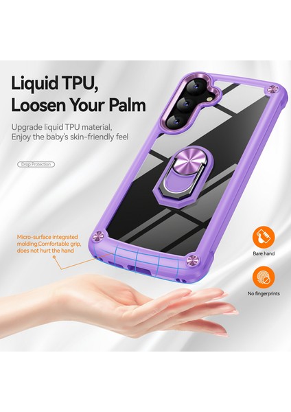 Samsung Galaxy S24 Fe Kılıf Alaşım Lens Çerçevesi Pc+Tpu Kickstand Telefon Arka Kapak-Mor (Yurt Dışından) modelleri