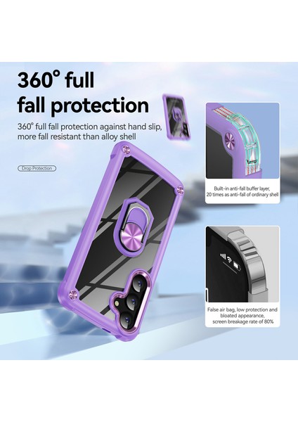 Samsung Galaxy S24 Fe Kılıf Alaşım Lens Çerçevesi Pc+Tpu Kickstand Telefon Arka Kapak-Mor (Yurt Dışından) indirimleri