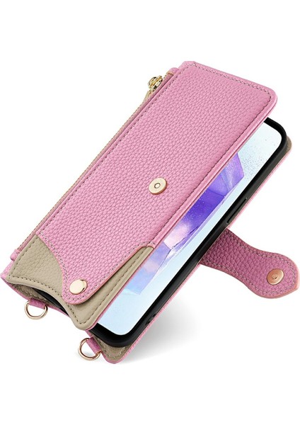 Samsung Galaxy A26 5g Deri Kılıf Cüzdan Standı Kapak Düzensiz Kuyruk Stili Zincir Askı-Pembe (Yurt Dışından) indirimleri